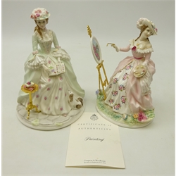  Two Royal Worcester limited edition figurines 'Painting' with certificate & 'Poetry' from the ''The Graceful Arts' collection of 2500 (2)  
