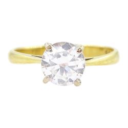 18ct gold single stone white spinel ring, Birmingham 1964