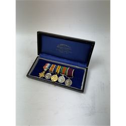 WWI group of five miniature medals including 1914 star with Aug - Nov clasp and George V LSGC