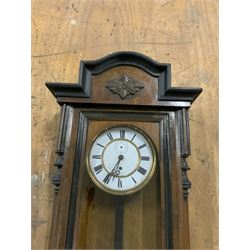 19th century Vienna style walnut cased wall clock - THIS LOT IS TO BE COLLECTED BY APPOINTMENT FROM THE OLD BUFFER DEPOT, MELBOURNE PLACE, SOWERBY, THIRSK, YO7 1QY
