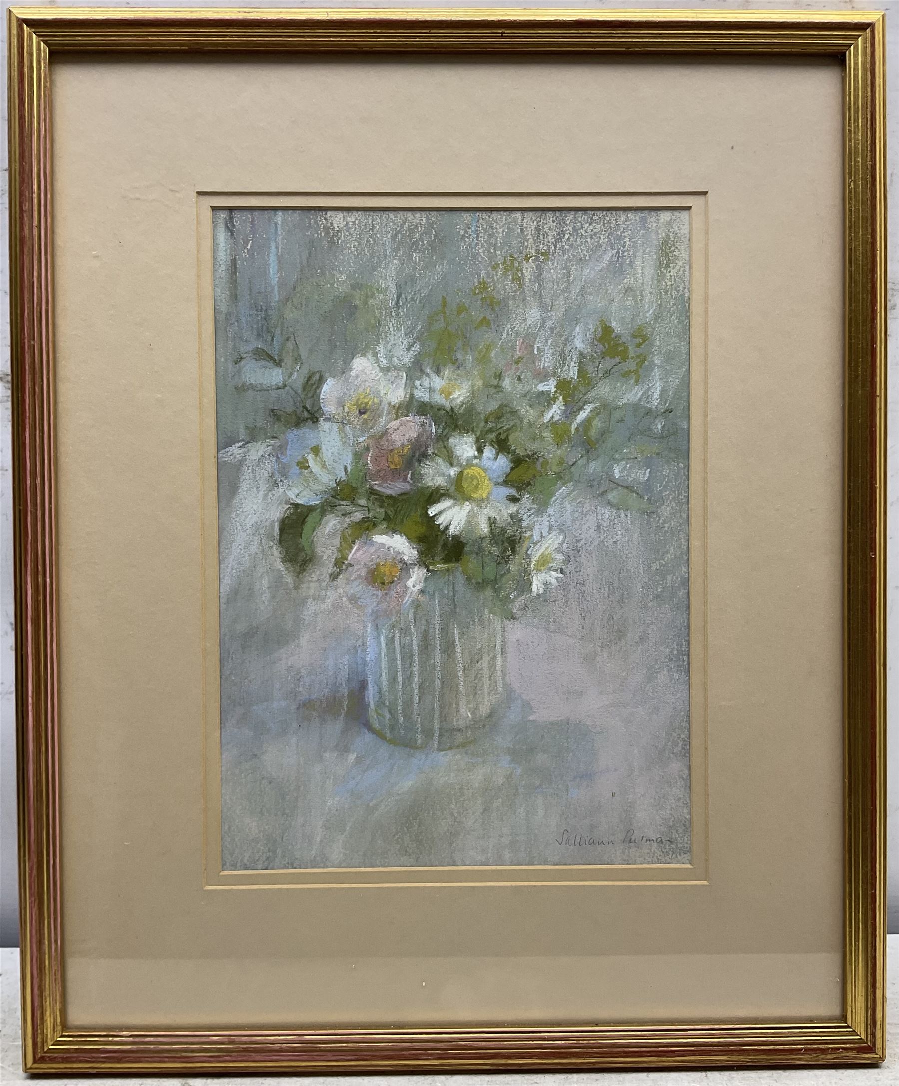 Salliann Putman RWS NEAC (British 1937-): 'Wild Flowers', pastel signed, titled on exhibition label verso 29cm x 21cm