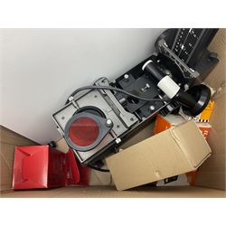 Collection of photography developing equipment, including Durst photographic enlarger etc