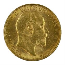 King Edward VII 1905 gold full sovereign coin, Melbourne mint