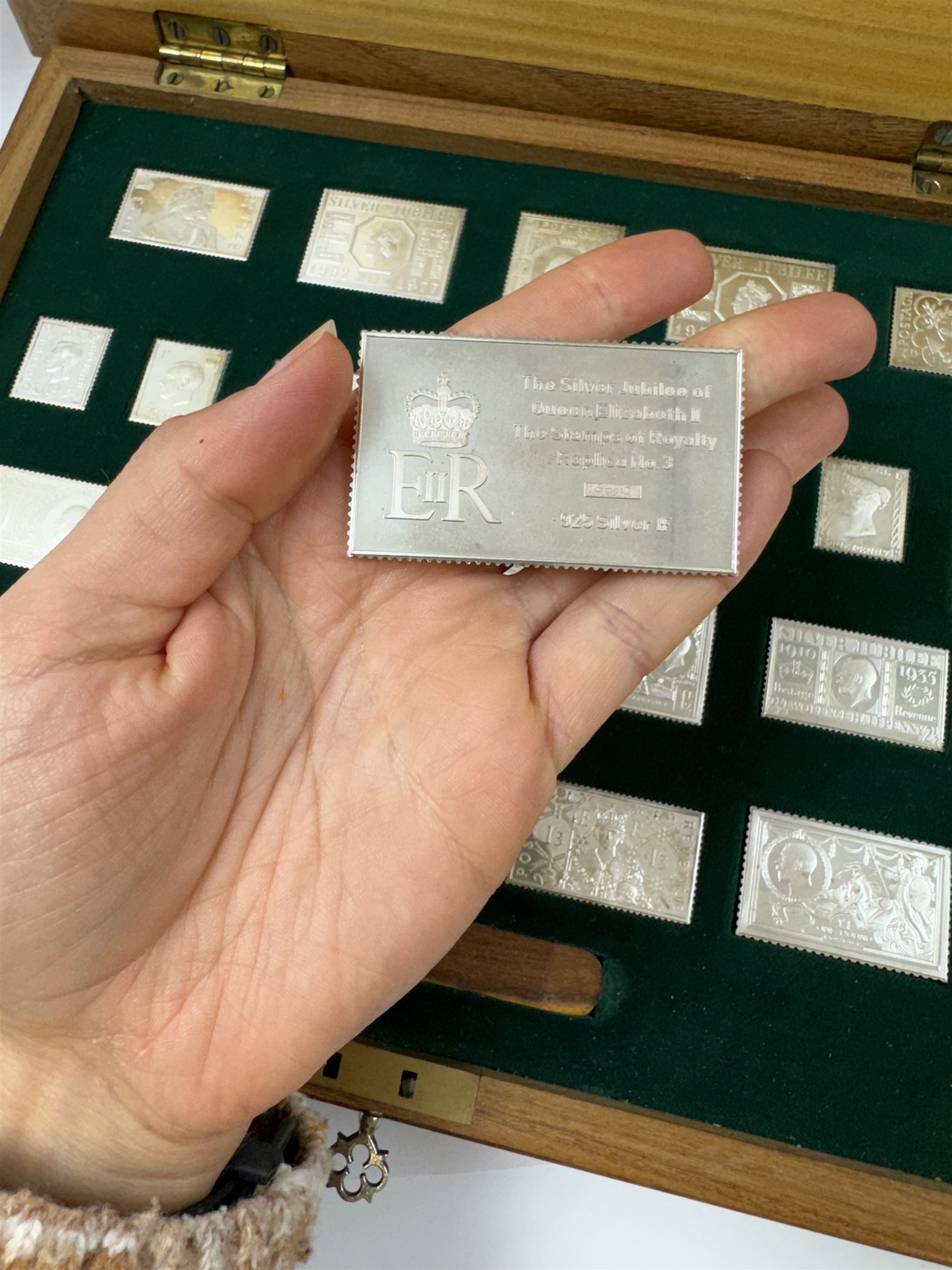 The Stamps of Royalty, Hallmark Replicas Limited, collection of twenty-five silver stamp ingots, set no. 4270, in presentation case with certificates