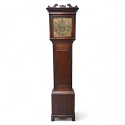 Benjamin Anns of Highworth (Wiltshire) - 8-day oak cased longcase clock c 1760 with a shap...