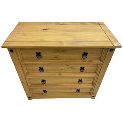 Pine chest, fitted with four long drawers