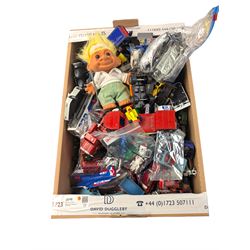 Collection of diecast cars, including Corgi and Dinky examples, together with a Russ Troll Doll, etc