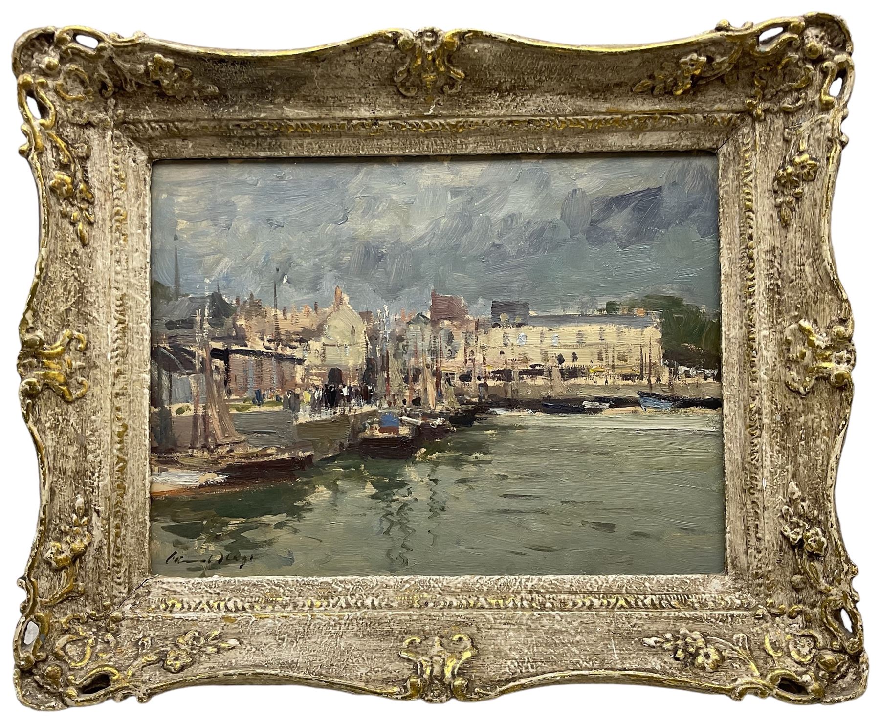 Edward Seago (British 1910-1974): 'Honfleur' Normandy - France, oil on board signed, titled verso 29cm x 39cm 
Provenance: gifted directly to the vendor's family by the artist.