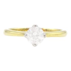 18ct gold single stone round brilliant cut diamond ring, hallmarked, diamond 0.42 carat, with IGL report