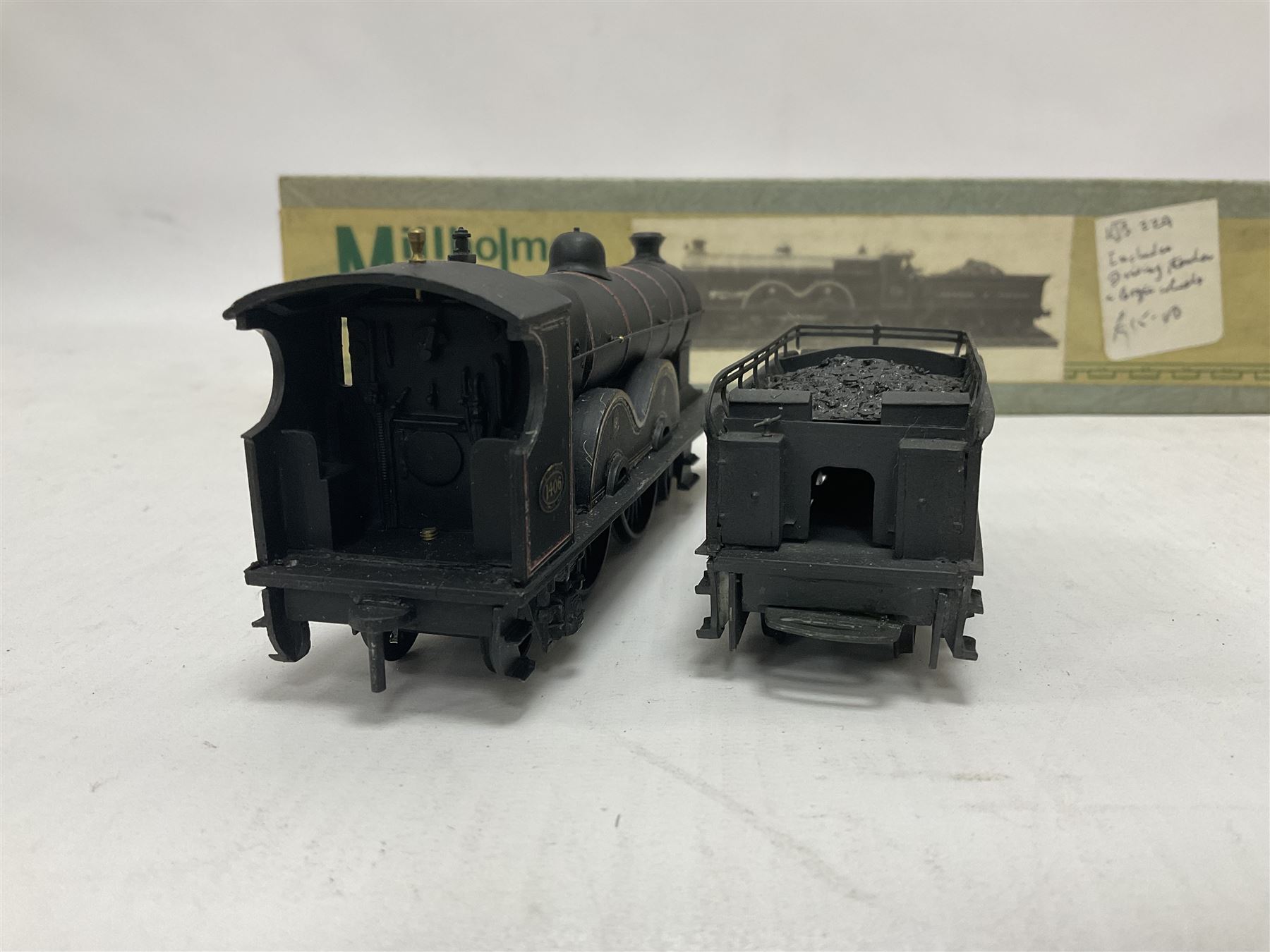 Millholme Models ‘00’ gauge - kit built ‘Goldcast’ series L.&Y. Aspinal Atlantic 4-4-2 no.1406 steam locomotive and tender in LYR black; with original box 