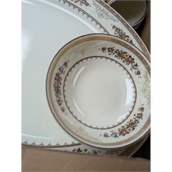 Collection of Minton Roxburgh pattern dinner and teawares, including meat platter, tea cups, etc 