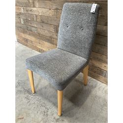 27 x chair upholstered in textured grey fabric, beech legs