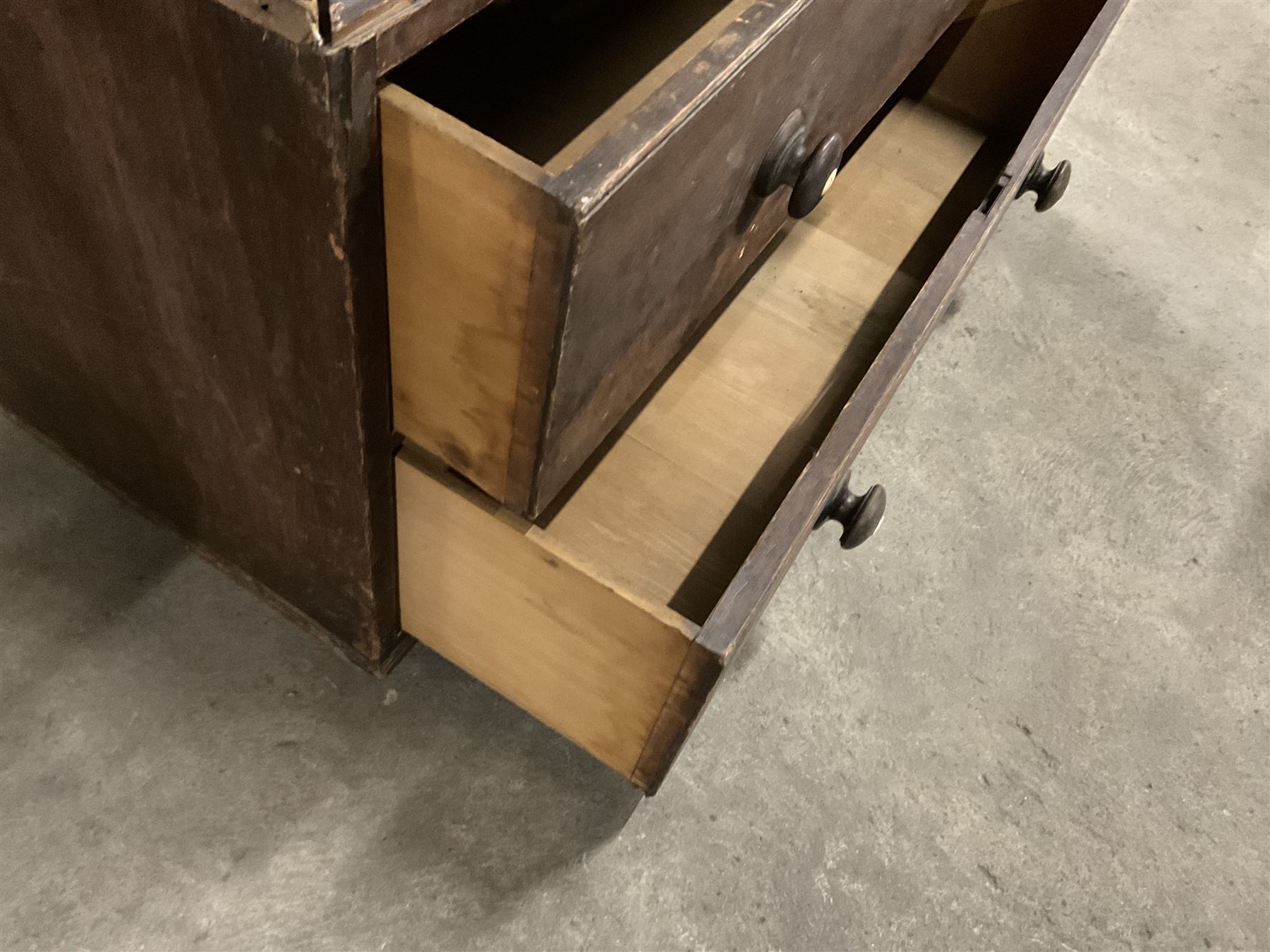 19th century scumbled pine mule chest, rectangular hinged top enclosing candle box with faux two-drawer facia, base fitted with two drawers - THIS LOT IS TO BE COLLECTED BY APPOINTMENT FROM THE OLD BUFFER DEPOT, MELBOURNE PLACE, SOWERBY, THIRSK, YO7 1QY