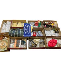 Collectables including breweriana, horse brasses, ceramics etc in eleven boxes  