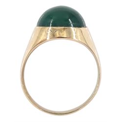 8ct rose gold single stone cabochon green agate ring