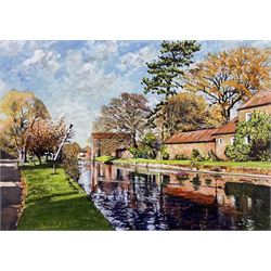 Peter Lapish (British 1937-): 'Canal Head - Driffield', acrylic on paper signed, titled ve...