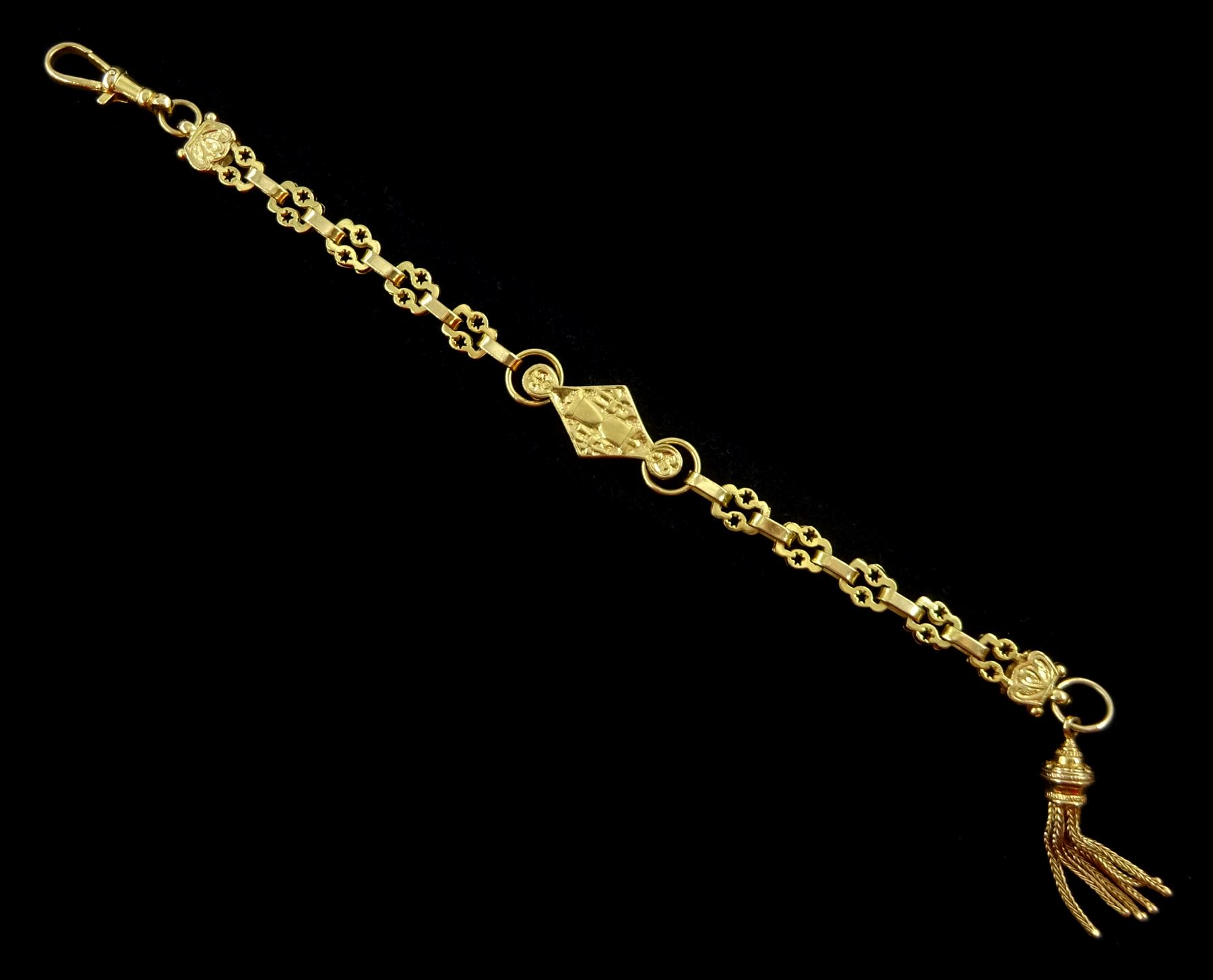 9ct gold fancy link Albertina bracelet, hallmarked