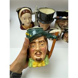 Royal Doulton figure Shore Leave HN2254, together with character jugs including Henry VIII, Aramis, Athos etc  