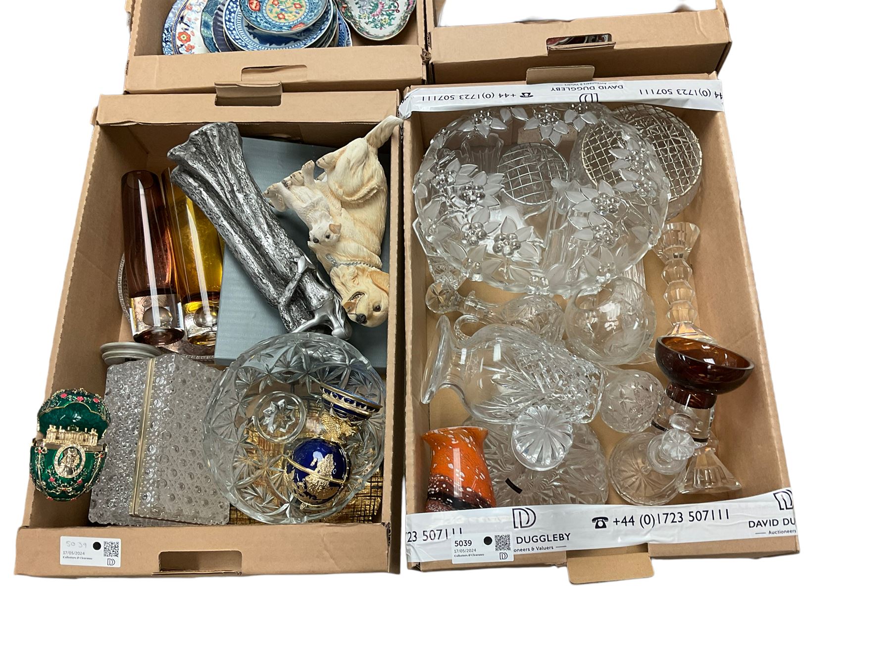 Thomas Webb ship decanter, together with other glassware and collectables 