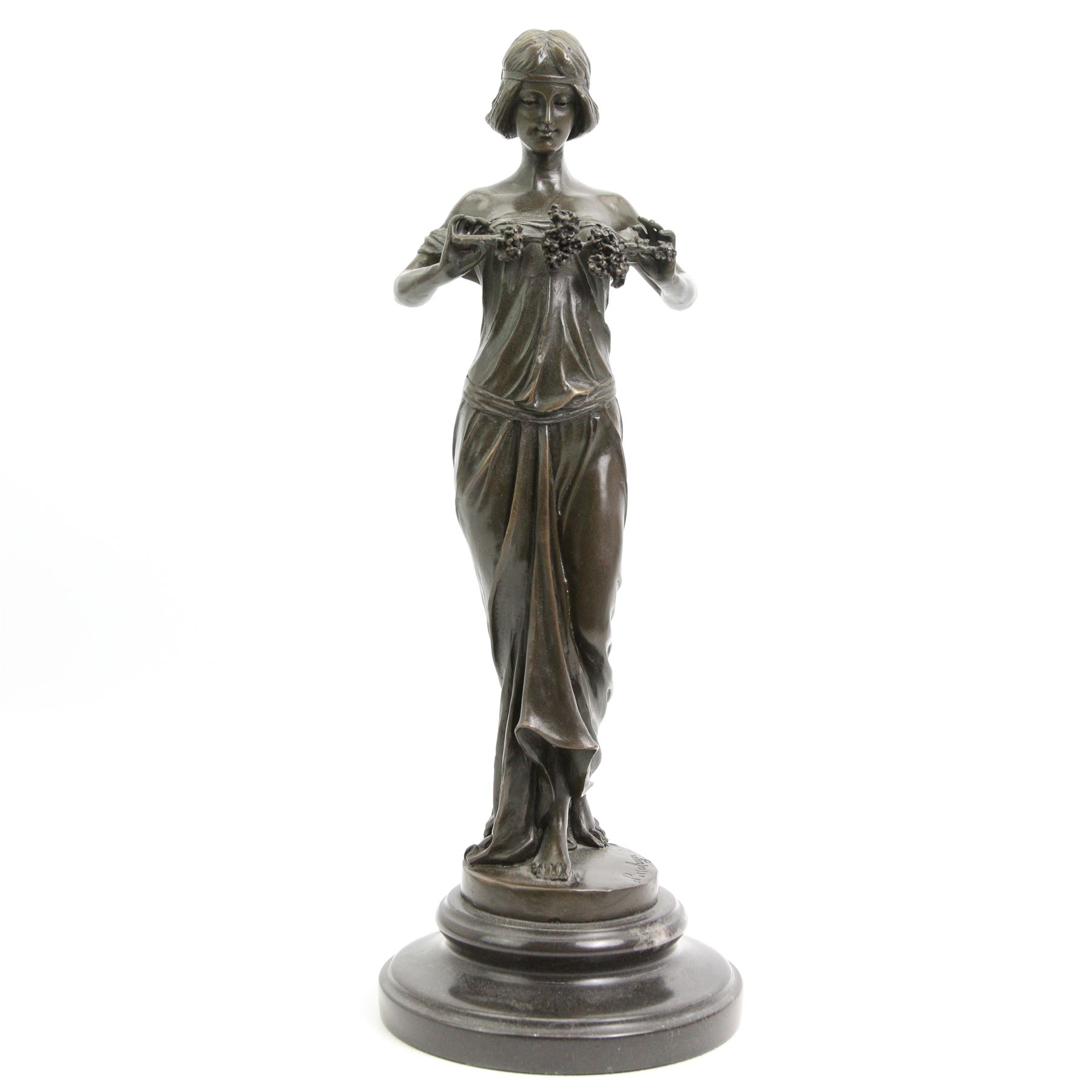 After Pittaluga - 20th century bronze 'Nymph of the Woods', signature to base and on marble socle H35cm