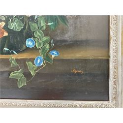 Dutch School (20th century): Still Life  of Flowers, oil on metal panel indistinctly signed 58cm x 49cm 