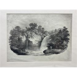 Francis Nicholson (British 1753-1844): Whitby, Knaresborough, Ripon, Aysgill Force, et al., collection of early 19th century engravings and lithographs, each mounted and housed in a bespoke folder