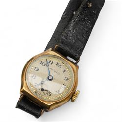 Buren ladies 9ct gold manual wind presentation wristwatch, and a silver manual wind wristwatch, Birmingham import mark 1918