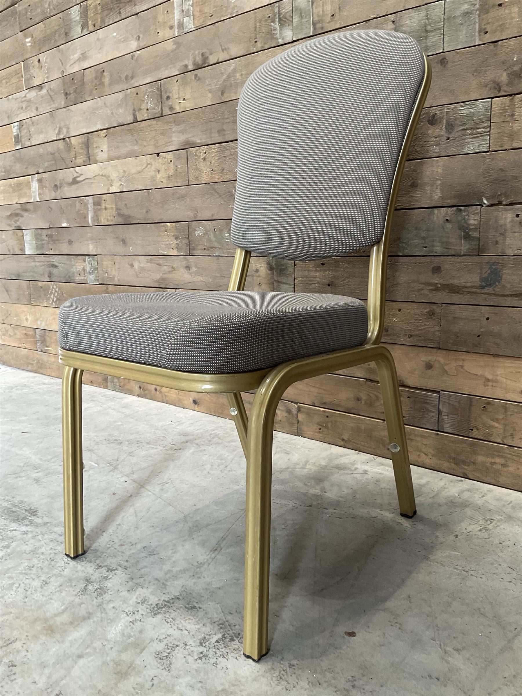 40 x Conference banquet chair, gold metal frame, upholstered seat and back