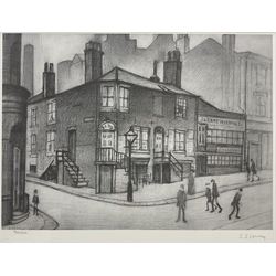 Laurence Stephen Lowry RBA RA (Northern British 1887-1976): 'Great Ancoats Street', limited edition monochrome offset lithograph on laid paper signed and numbered 700/850 in pencil with publisher's blindstamp, pub. Harold Riley, Salford 29cm x 38cm