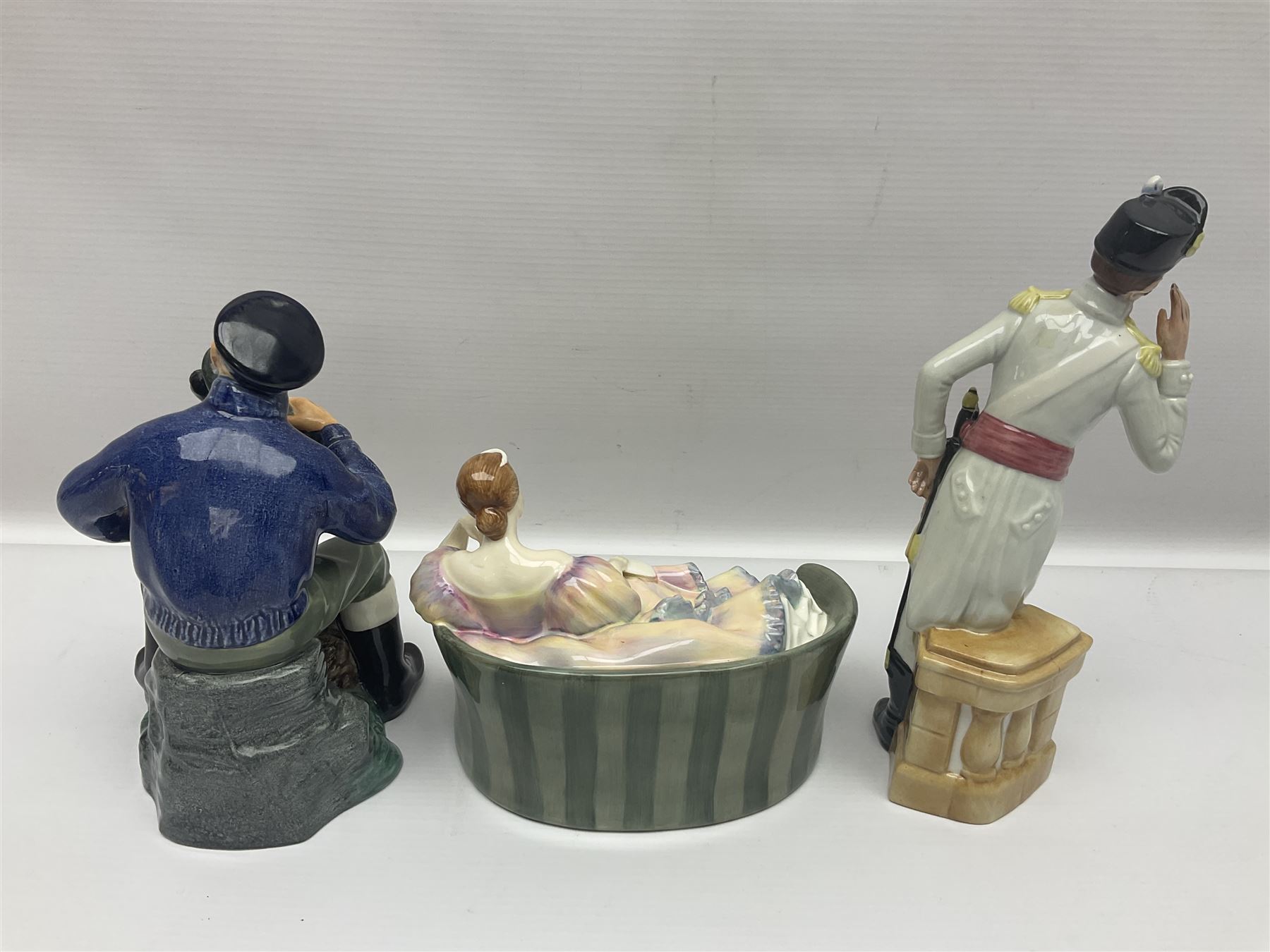 Three Royal Doulton figures, comprising The Lobster Man HN2317, Morning Ma'am HN 2895 and Pauline HN2441