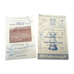 Two signed Football Association Challenge Cup semi final football programmes, comprising 1...