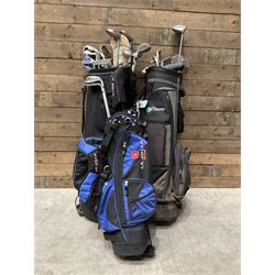 Battlesticks and other golf clubs in three bags