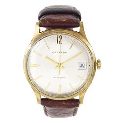 Gerrard gentleman's 9ct gold automatic wristwatch, silvered dial with baton hour markers a...