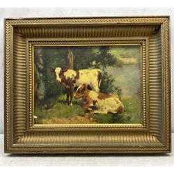 R H Stevenson (British 19th Century): Cattle Grazing, oil on canvas signed 29cm x 39cm 