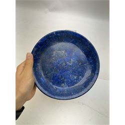 Lapis lazuli mosaic shallow dish, D18cm