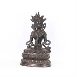 Tibetan copper figure of a seated Tara, H40cm