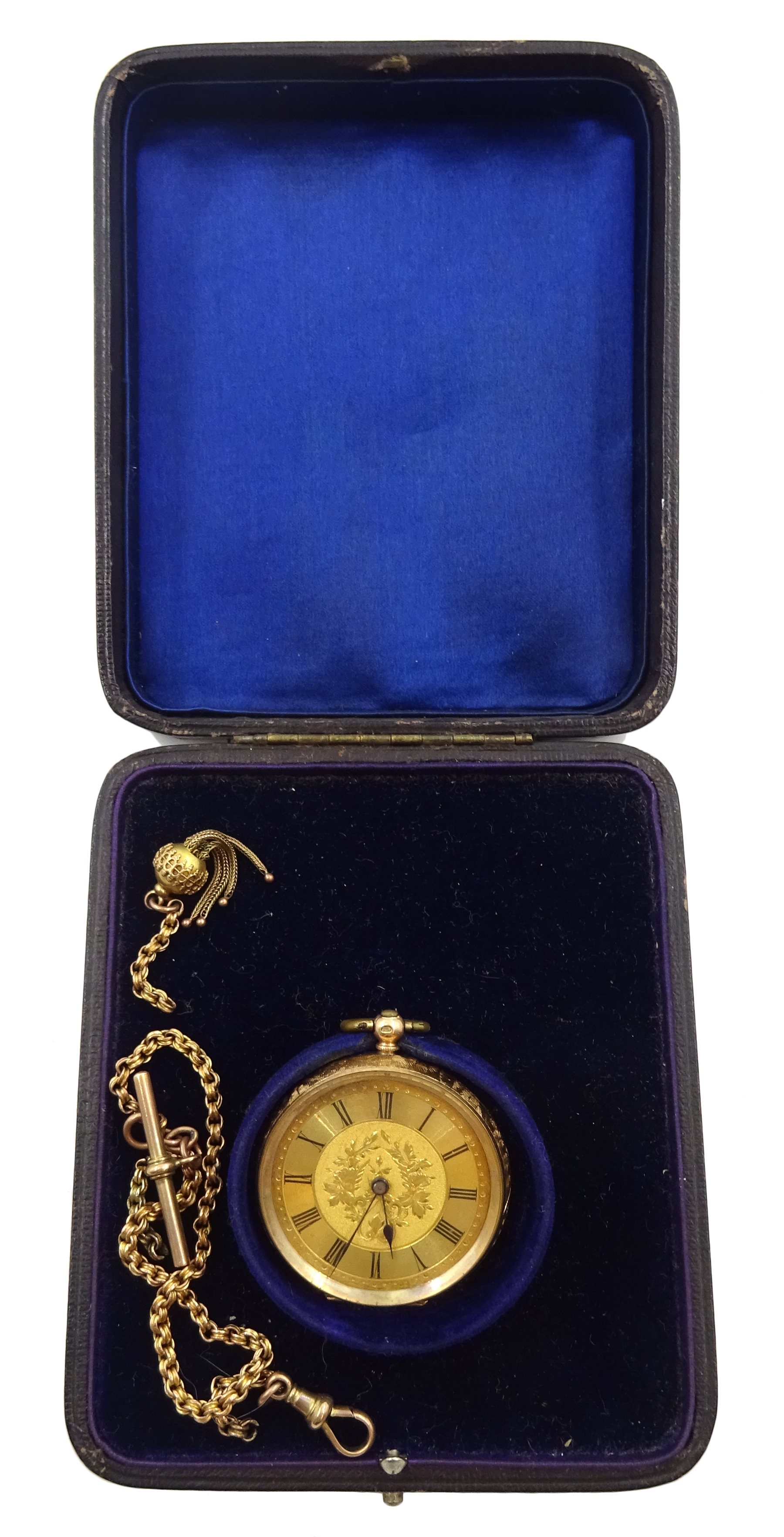 Early 20th century continental gold ladies pocket watch, top wind ...