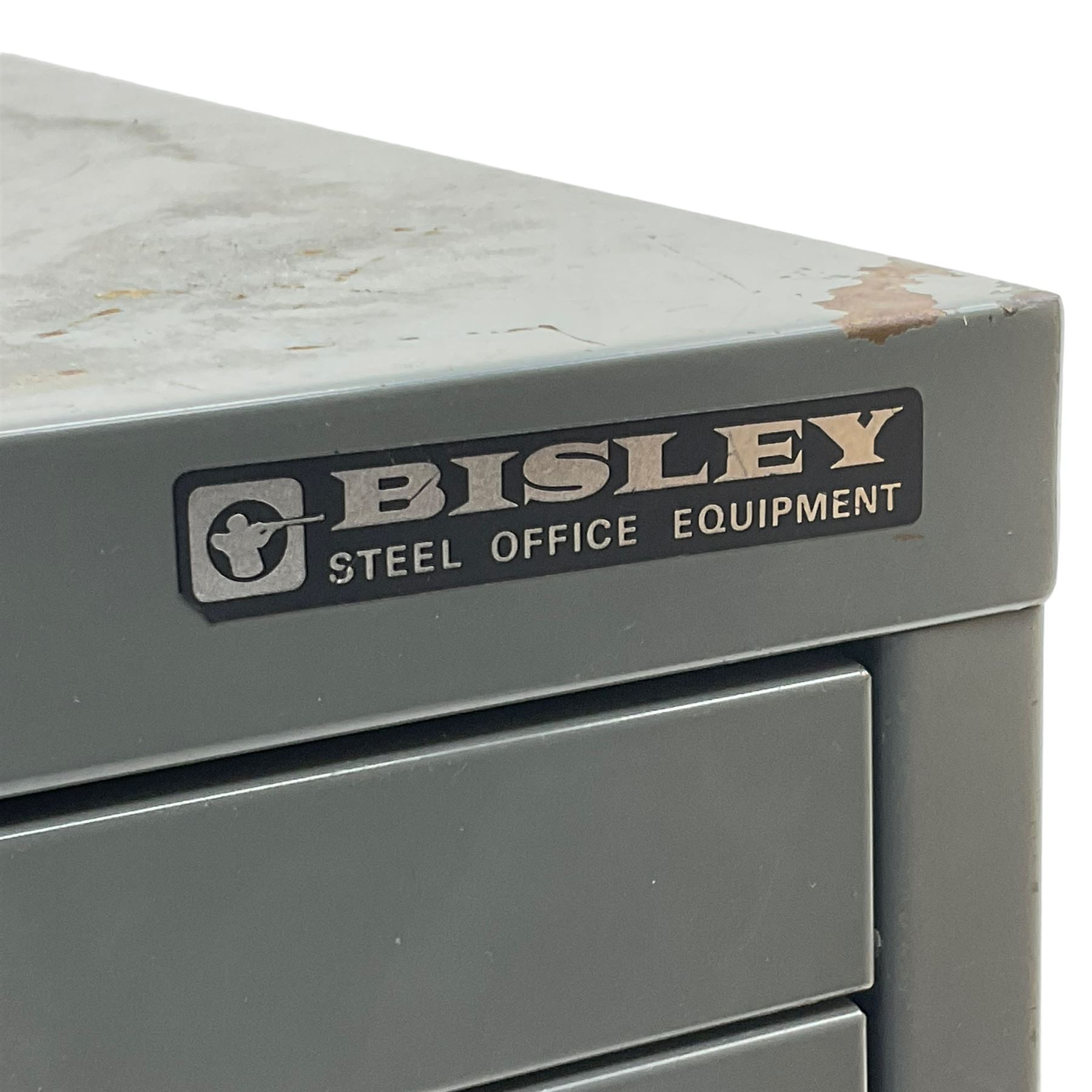 BISLEY - grey metal twenty-four drawer filing chest