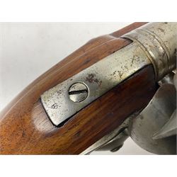 Brown Bess style 10-bore flintlock musket, the action marked with Crowned GR, 'Jordan' and dated 1758, the 104cm(41