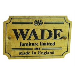 Wade - pair of Georgian design yew wood bedside or lamp tables, each with raised tray top over single shelf, the lower section fitted with two drawers with brass ring handles, raised on turned supports