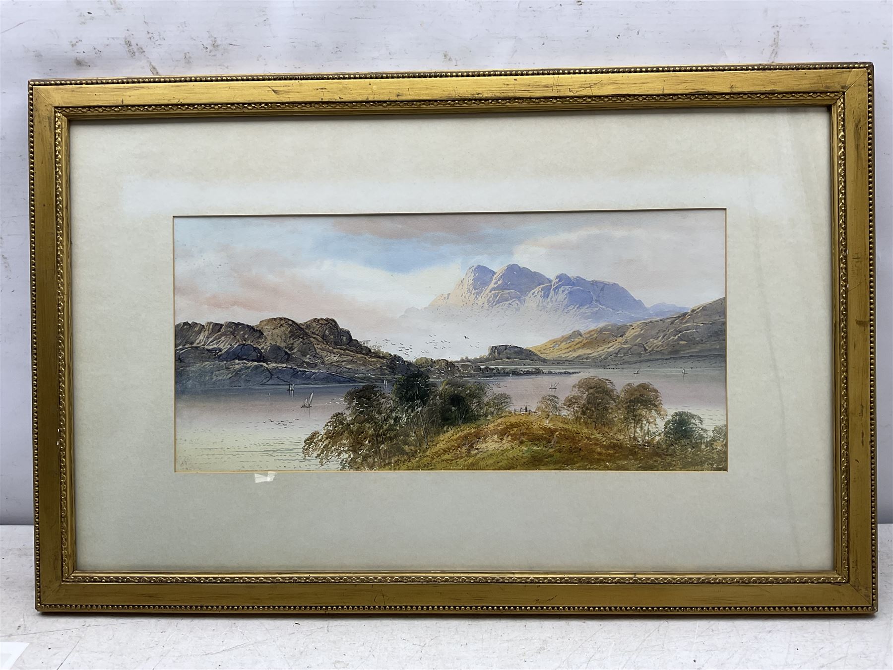 William Henry Earp (British 1831-1914): Highland Lochs, pair watercolours signed 25cm x 53cm (2)