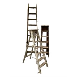 Set of three vintage wooden step ladders  - THIS LOT IS TO BE COLLECTED BY APPOINTMENT FROM DUGGLEBY STORAGE, GREAT HILL, EASTFIELD, SCARBOROUGH, YO11 3TX