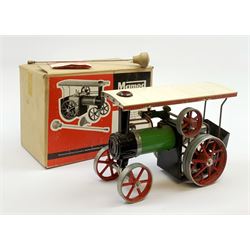 Mamod live steam model traction engine 'T.E.1A', with steering rod, boxed