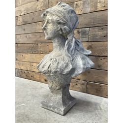 Victorian design cast stone bust depicting Jasmine