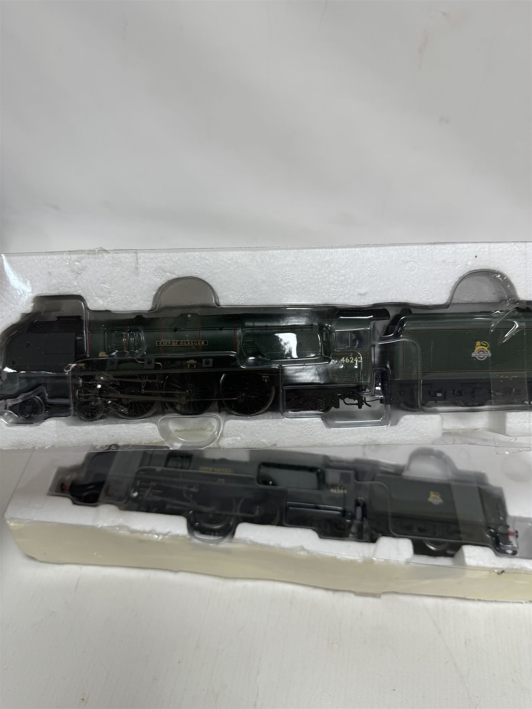 Two Hornby '00' gauge locomotives, comprising Coronation Class 4-6-2 locomotive City of Sheffield no. 46249 and Coronation Class 4-6-2 locomotive City of Glasgow no. 46242