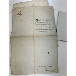 Indenture and correspondence relating to 1851 purchase of land for Scarborough and York railway at Flaxton