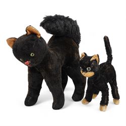 Two vintage Merrythought stuffed animals, together with two cats, one possibly Steiff (4)