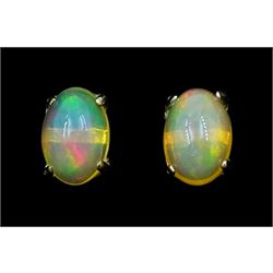 Pair of 9ct gold opal stud earrings