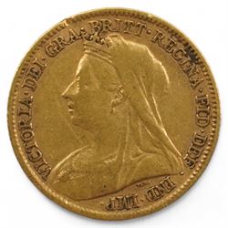 Queen Victoria 1901 gold half sovereign coin