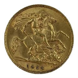 King George V 1914 gold half sovereign coin